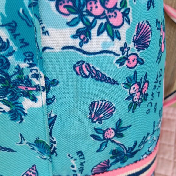 Lilly Pulitzer Overnight Duffle Amalfi Blue Lilly's Roadtrip EUC - Picture 14 of 17